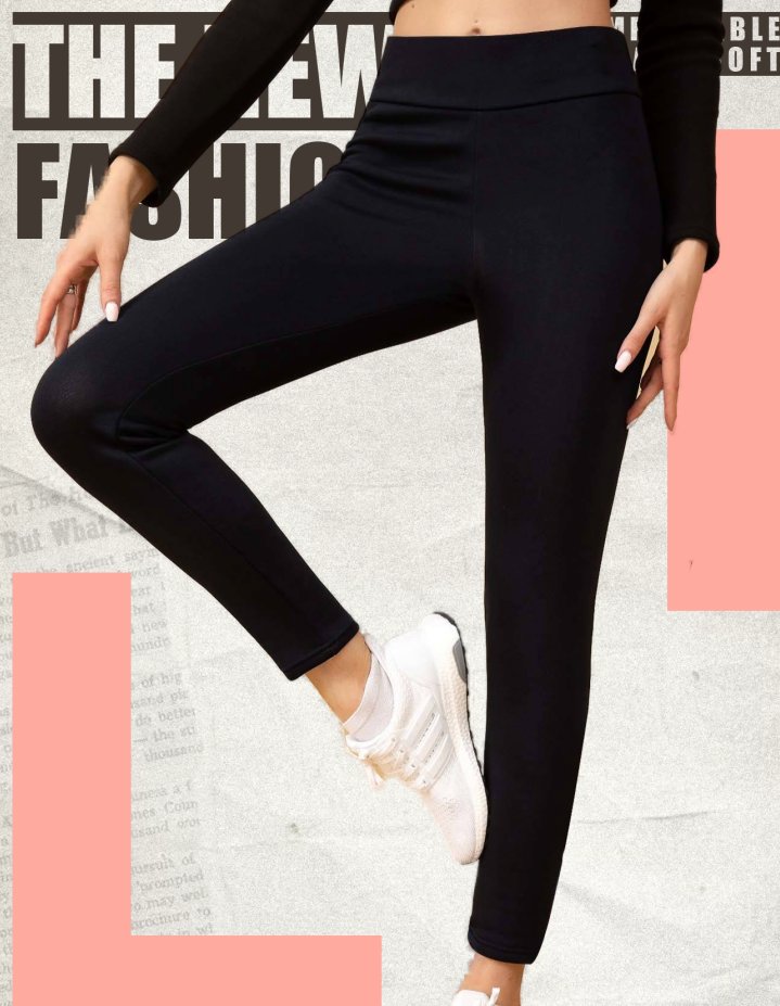 Damen Lässig Unifarben Winter Lang Leggings