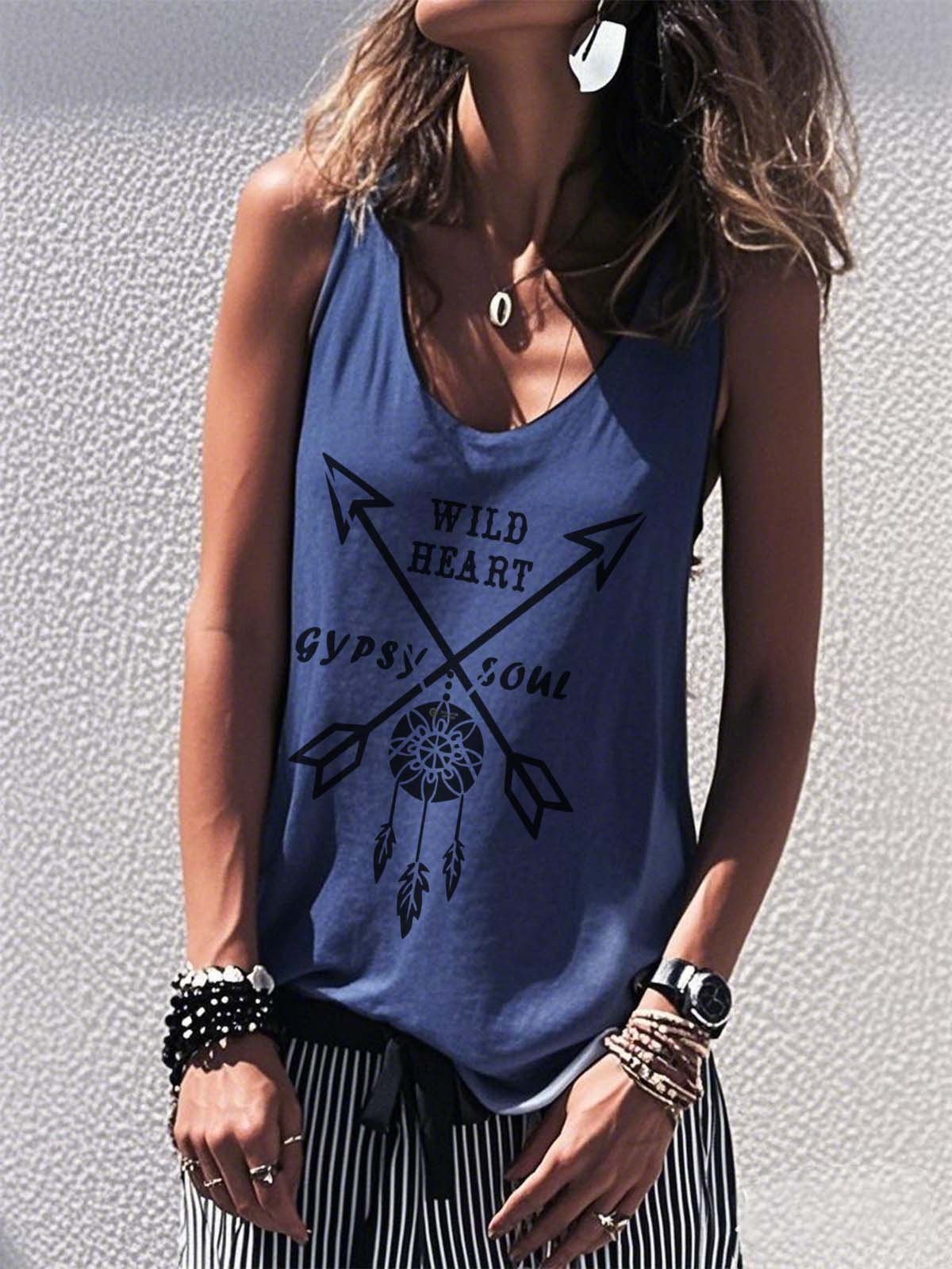 Damen Ärmellos Tanktop Oberteile Leibchen Sommer Wilder Westen U-Ausschnitt Täglich Lässig Oberteile