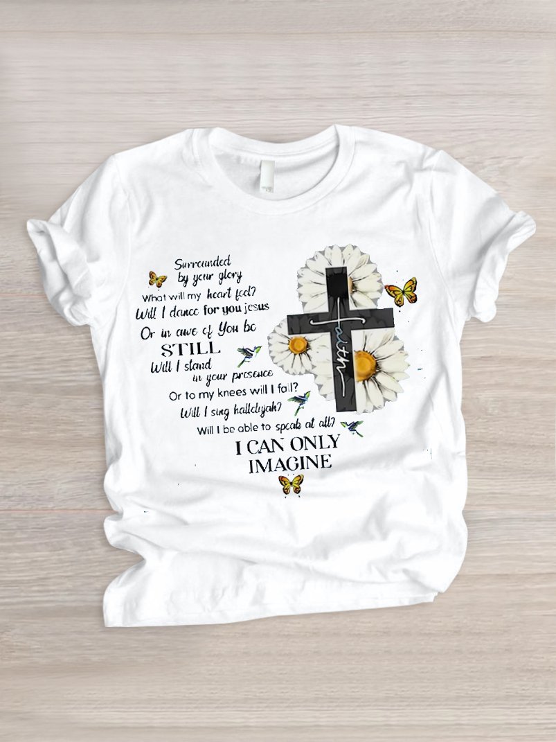 Damen Geblümt Kurzarm T-Shirts T-Shirt Rundhals Lässig Sommer Oberteile