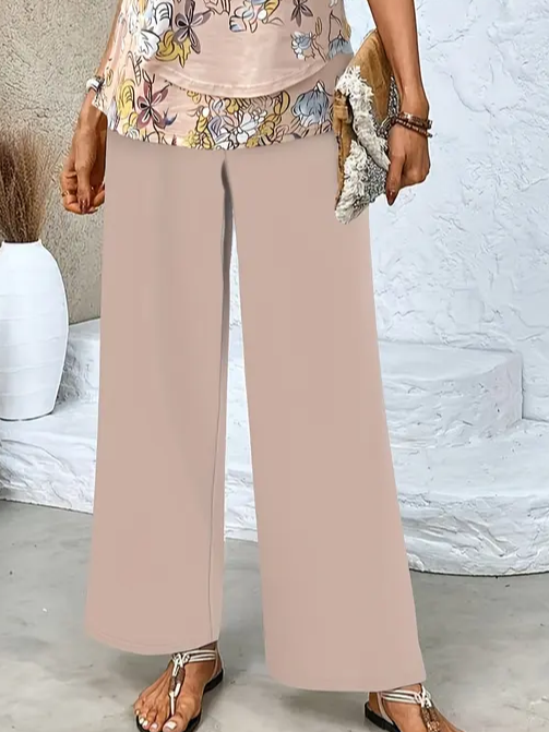 Damen Geblümt Print Zweiteiliges Set Täglich Ärmellos Lässig Sommer Bluse mit Hose Matching Set