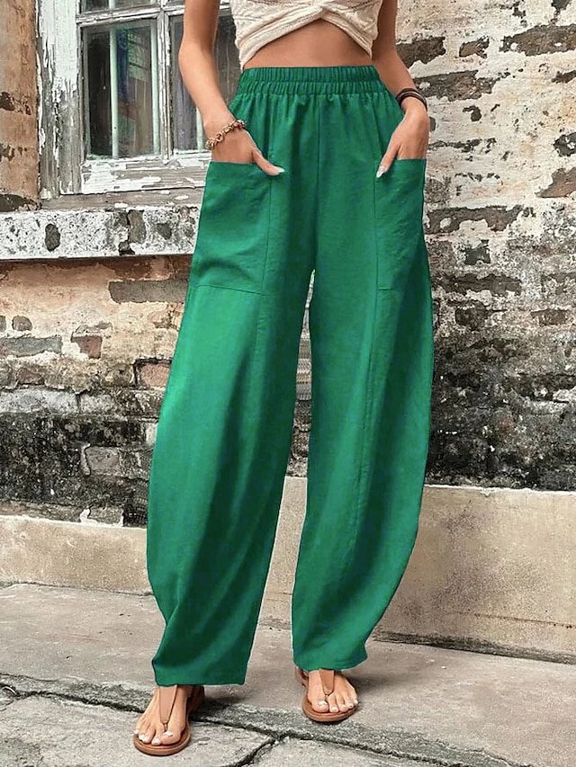 Damen Unifarben Knöchelhose Hose Lässig Frühling/Herbst Hose