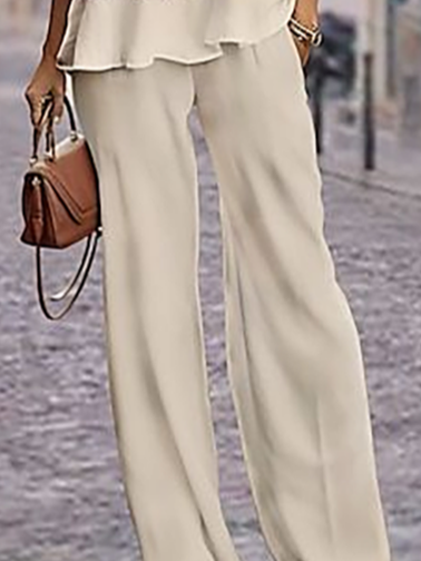Damen Geblümt Print Zweiteiliges Set Täglich Langarm Lässig Frühling/Herbst Bluse mit Hose Matching Set