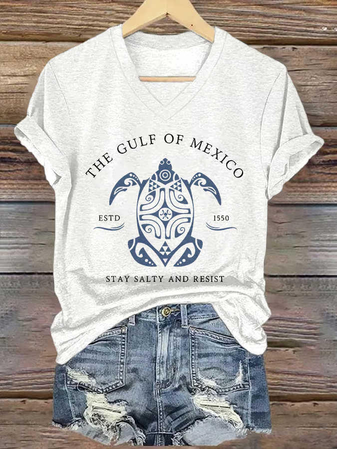 Damen Textbriefe Kurzarm T-Shirts T-Shirt V-Ausschnitt Lässig Sommer Oberteile