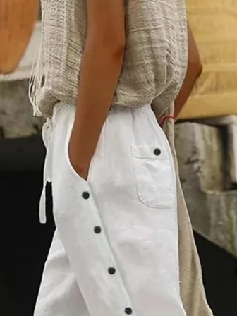 Damen Unifarben Fünfte Hose Hose Lässig Sommer Hose