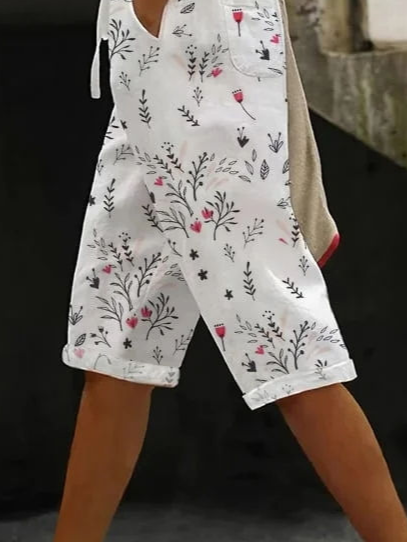 Damen Geblümt Fünfte Hose Hose Lässig Sommer Hose