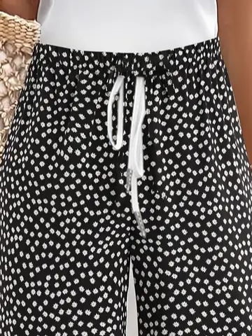 Damen Polka Dots Fünfte Hose Hose Lässig Sommer Hose