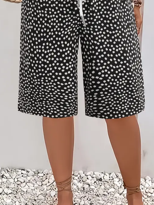 Damen Polka Dots Fünfte Hose Hose Lässig Sommer Hose