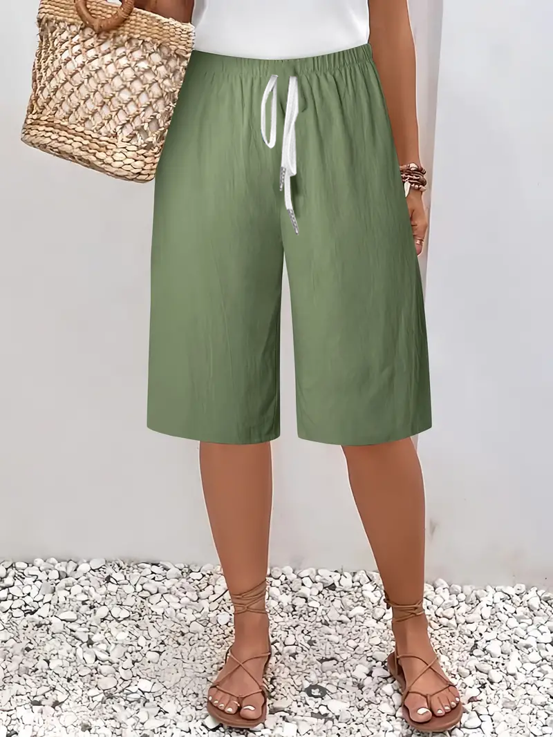 Damen Unifarben Fünfte Hose Hose Lässig Sommer Hose