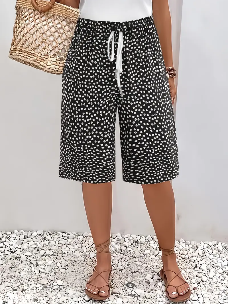 Damen Polka Dots Fünfte Hose Hose Lässig Sommer Hose