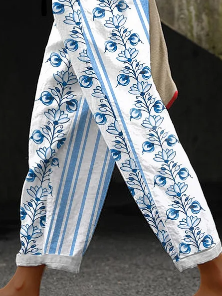 Damen Gestreift Lang Hose Lässig Frühling/Herbst Hose