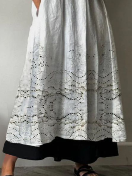 Damen Geblümt Halbarm Sommer Print Kleid V-Ausschnitt Täglich Lässig Maxikleid A-Linien-Kleid