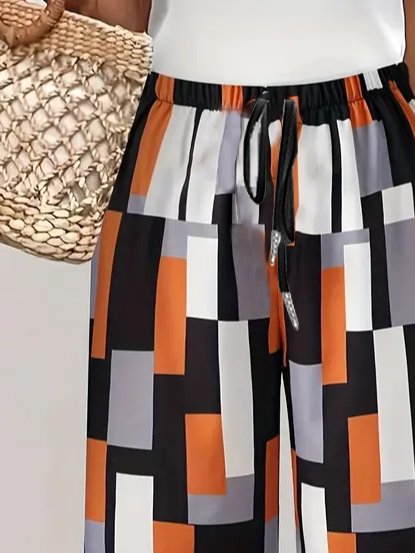 Damen Geometrisch Fünfte Hose Hose Lässig Sommer Hose