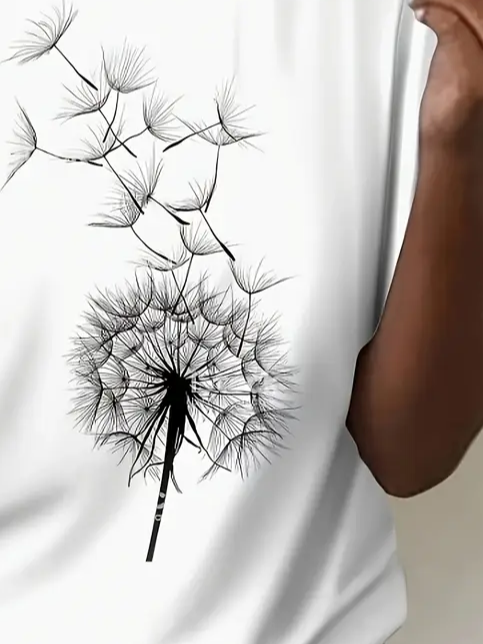 Damen Geblümt Kurzarm T-Shirts T-Shirt Rundhals Print Lässig Sommer T-Shirt mit Grafik Oberteile