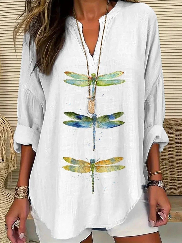 Damen Tier Halbarm Bluse Sommer Schalkragen Täglich Lässig Oberteile