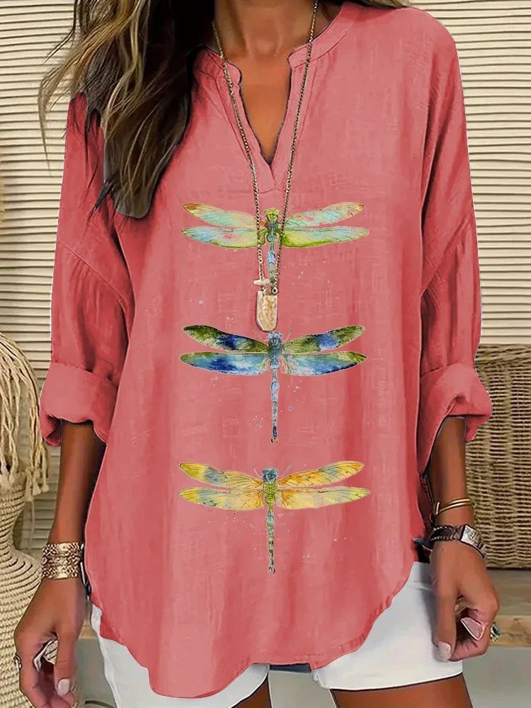 Damen Tier Halbarm Bluse Sommer Schalkragen Täglich Lässig Oberteile