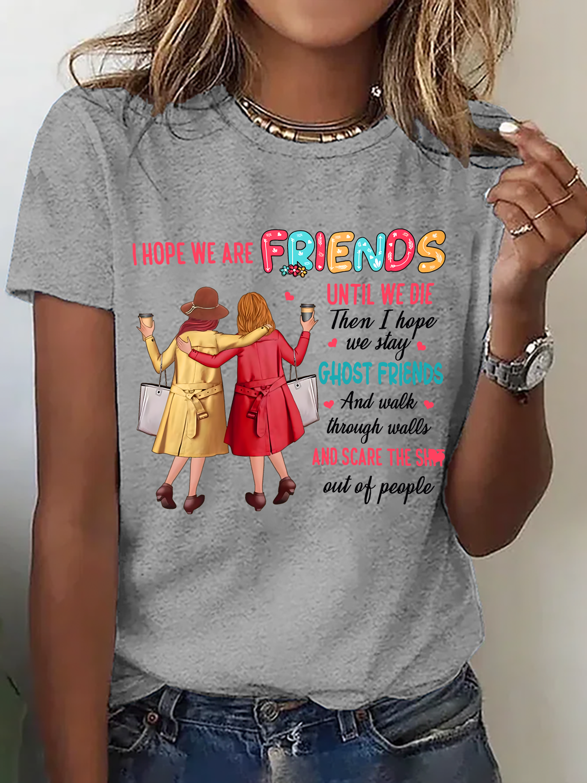 Damen Textbriefe Kurzarm T-Shirts T-Shirt Rundhals Lässig Sommer Oberteile