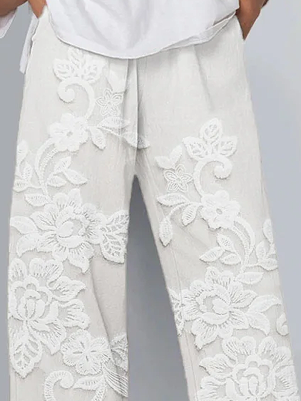 Damen Geblümt Caprihosen Hose Lässig Sommer Hose