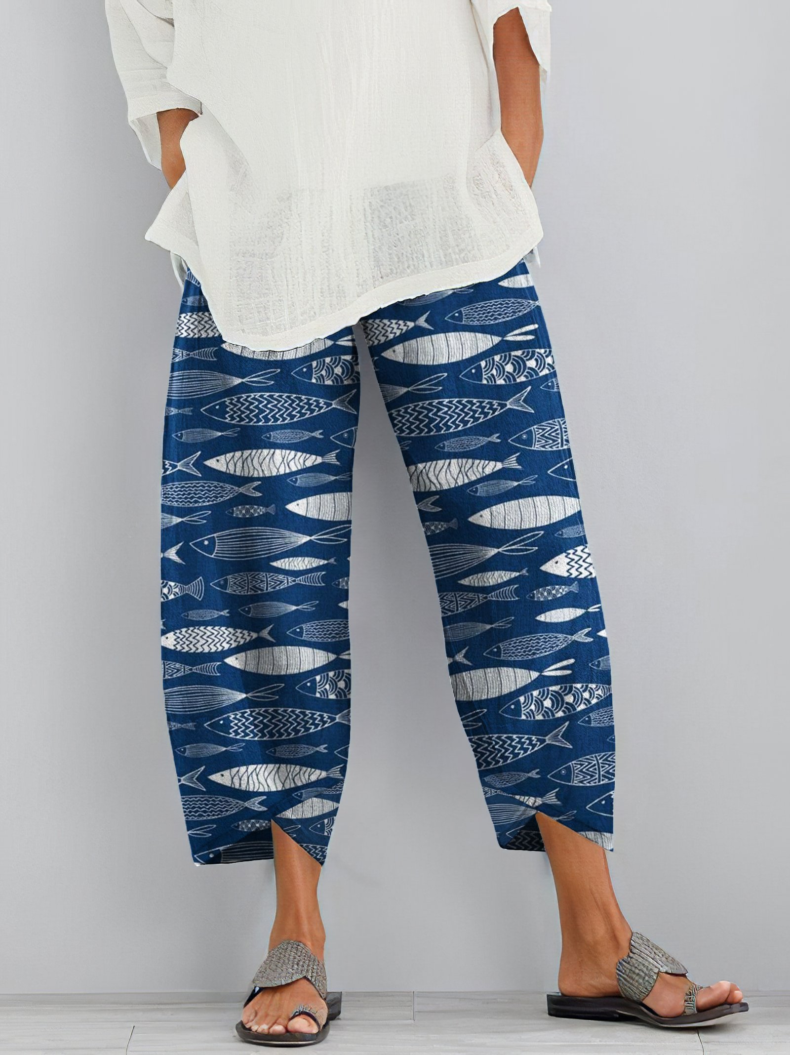 Damen Tier Lang Hose Lässig Frühling/Herbst Hose