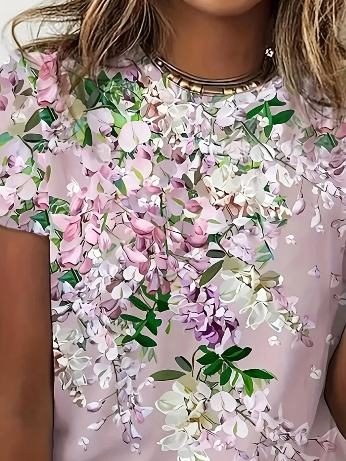 Damen Geblümt Kurzarm T-Shirts T-Shirt Rundhals Lässig Sommer Oberteile
