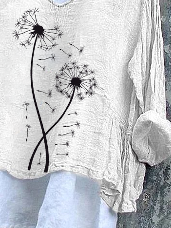 Damen Geblümt Langarm Bluse Frühling/Herbst Print V-Ausschnitt Täglich Lässig Oberteile