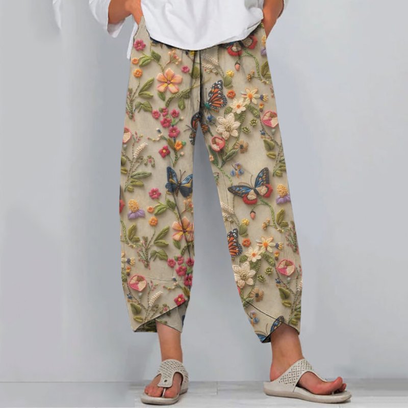 Damen Geblümt Knöchelhose Hose Lässig Frühling/Herbst Hose