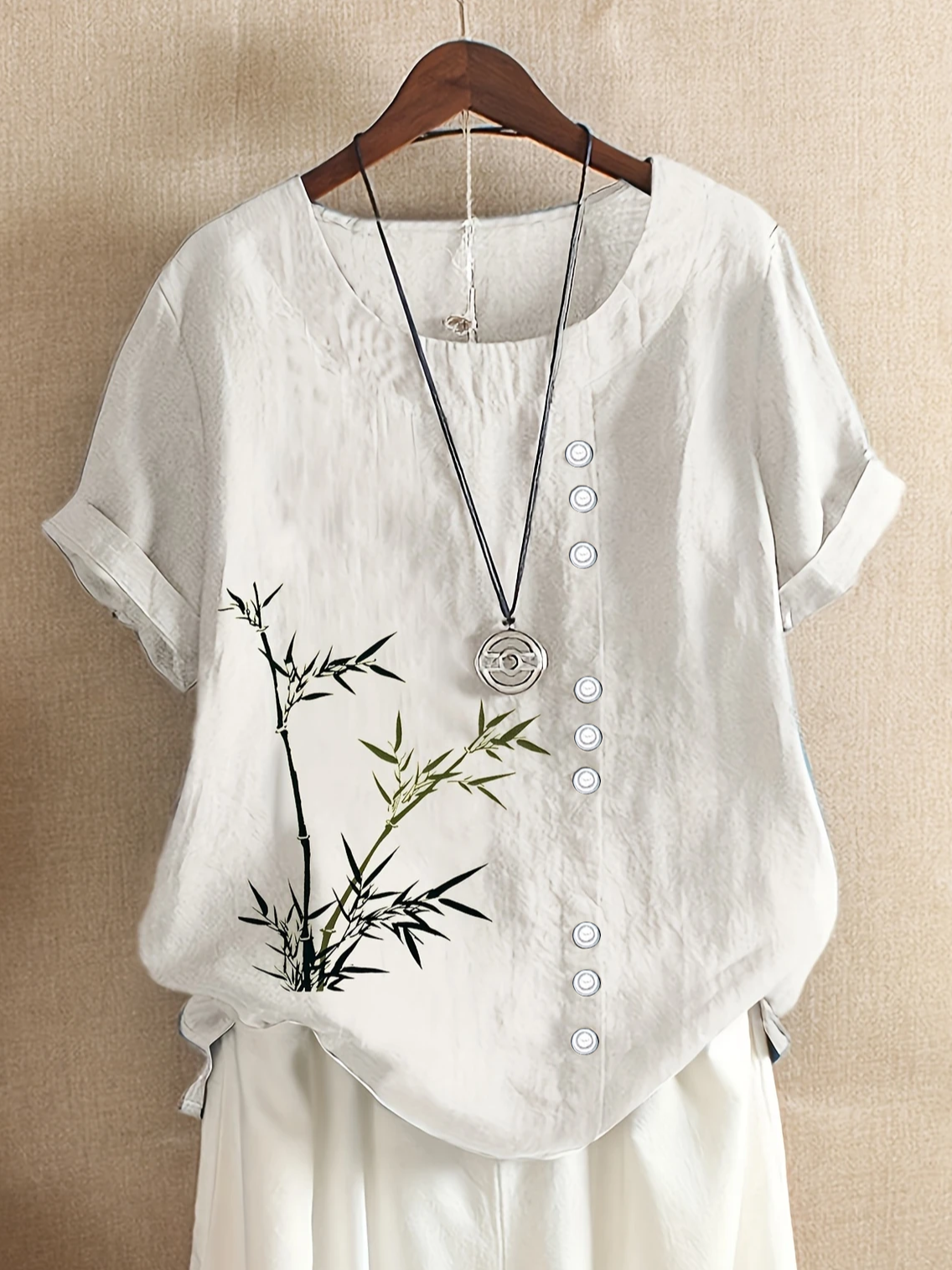 Damen Geblümt Kurzarm Bluse Sommer Print Rundhals Täglich Lässig Oberteile