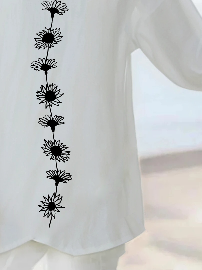 Damen Geblümt Kurzarm Bluse Sommer Print V-Ausschnitt Täglich Lässig Oberteile