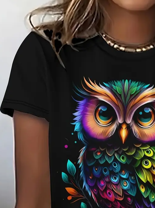Damen Tier Kurzarm T-Shirts T-Shirt Rundhals Print Lässig Sommer T-Shirt mit Grafik Oberteile