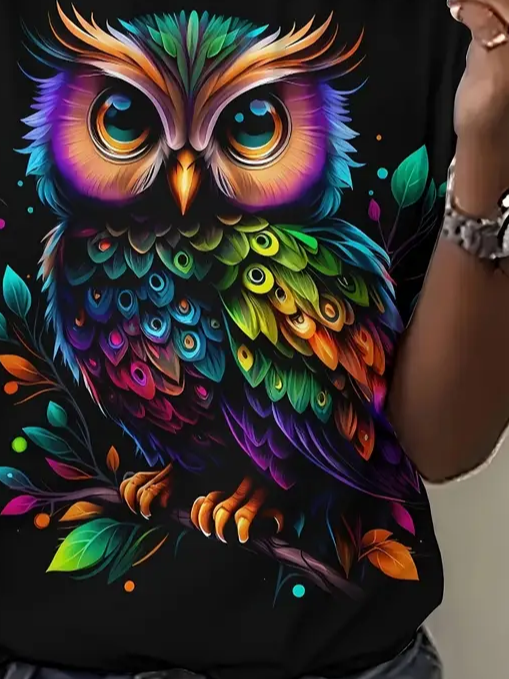 Damen Tier Kurzarm T-Shirts T-Shirt Rundhals Print Lässig Sommer T-Shirt mit Grafik Oberteile