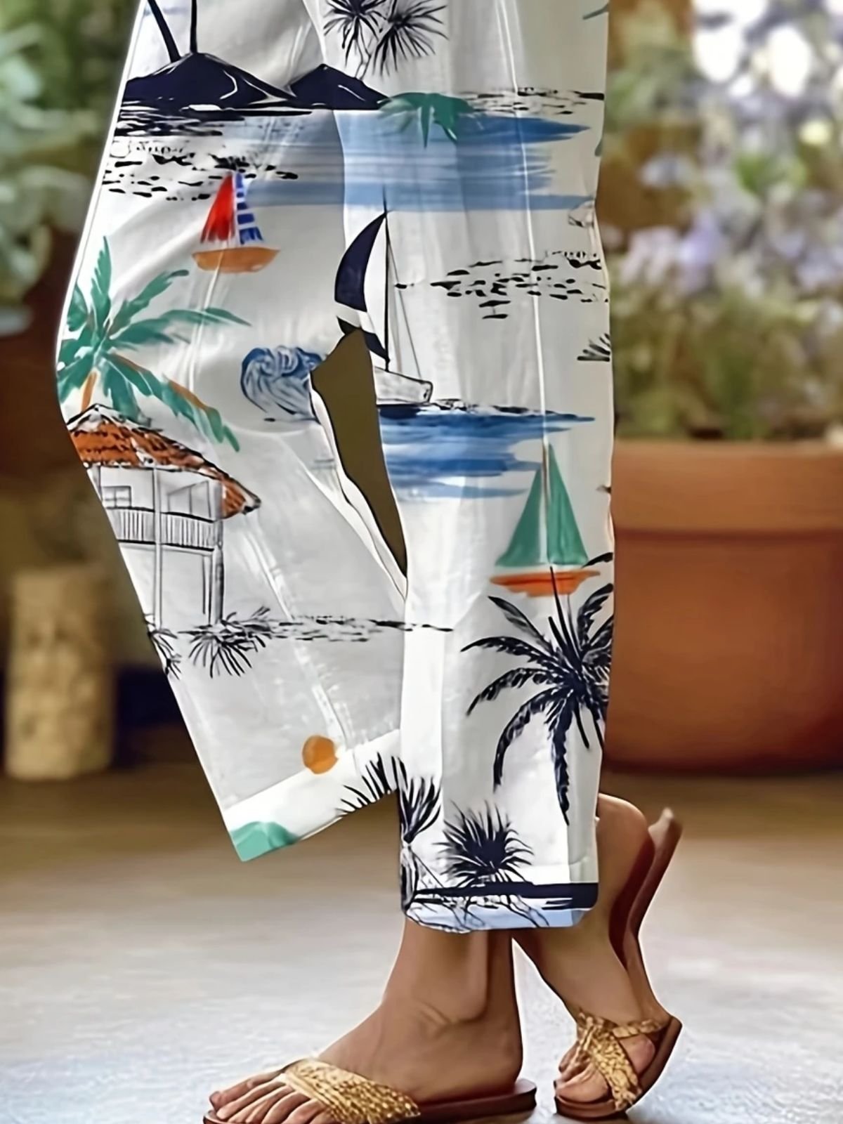 Damen das Meer Lang Hose Lässig Frühling/Herbst Hose