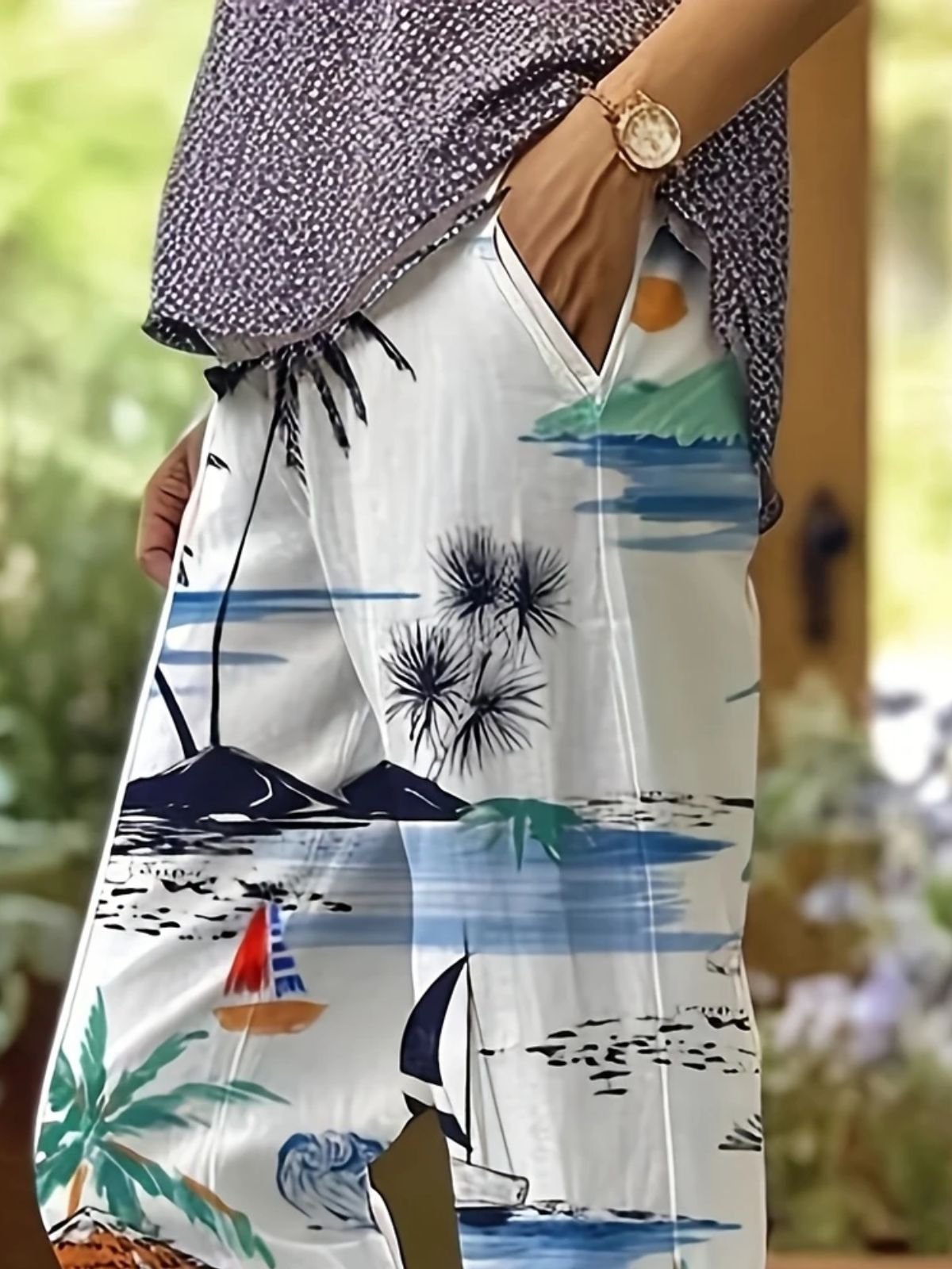 Damen das Meer Lang Hose Lässig Frühling/Herbst Hose