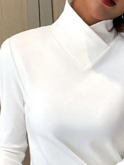 Damen Unifarben Langarm Bluse Frühling/Herbst Print Täglich Lässig Oberteile