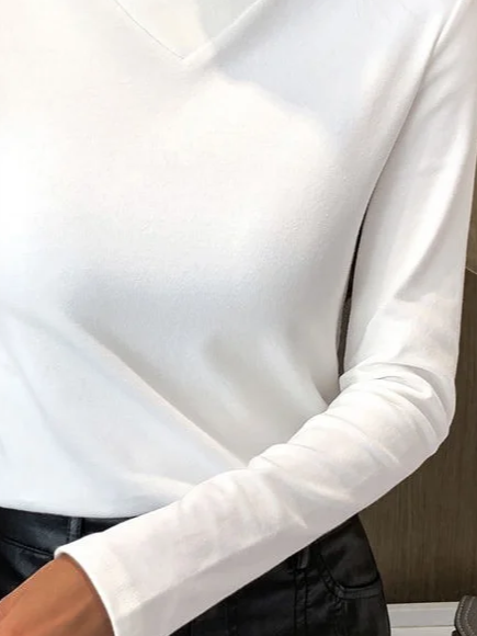 Damen Unifarben Langarm Bluse Frühling/Herbst Print Täglich Lässig Oberteile