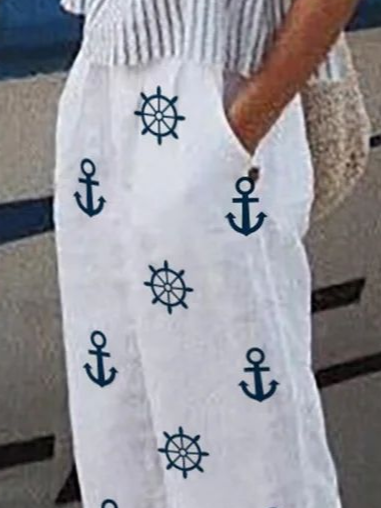 Damen Anker Lang Hose Lässig Frühling/Herbst Hose