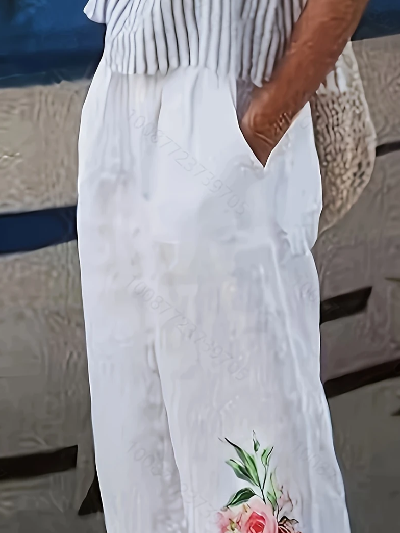 Damen Geblümt Lang Hose Lässig Frühling/Herbst Hose
