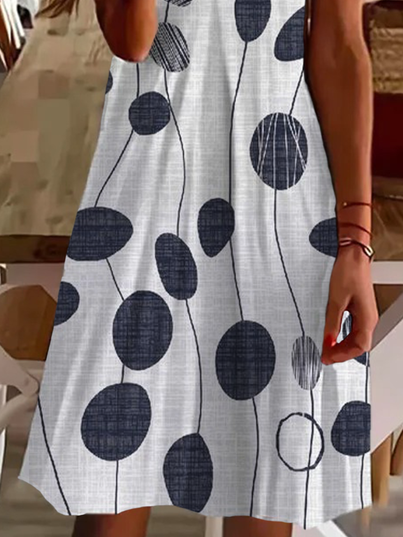 Damen Geblümt Kurzarm Sommer Print Kleid V-Ausschnitt Täglich Lässig Midi Passen & Flare Kleid A-Linien-Kleid