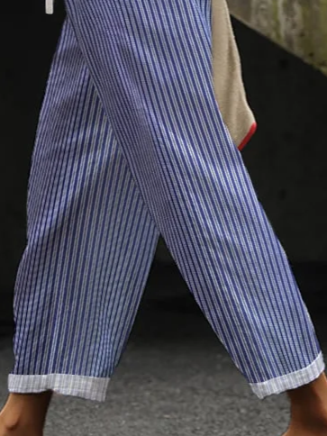 Damen Gestreift Lang Hose Lässig Frühling/Herbst Hose