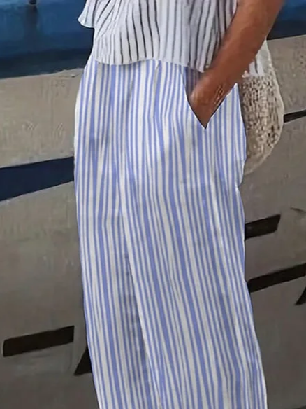 Damen Gestreift Lang Hose Lässig Frühling/Herbst Hose
