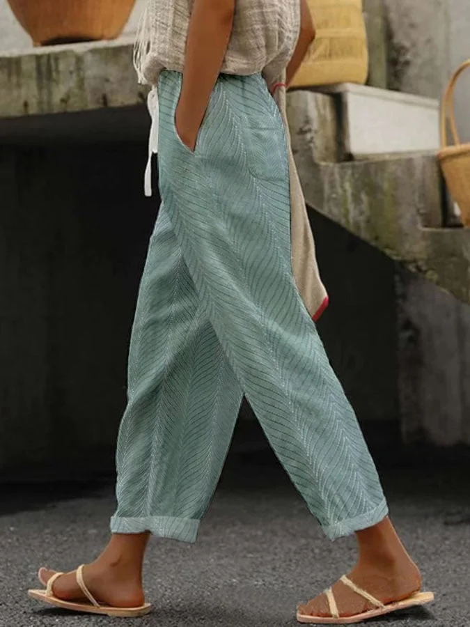 Damen Fischgrät Lang Hose Lässig Frühling/Herbst Hose