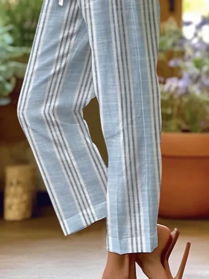 Damen Gestreift Lang Hose Lässig Frühling/Herbst Hose