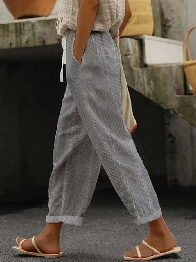 Damen Fischgrät Lang Hose Lässig Frühling/Herbst Hose
