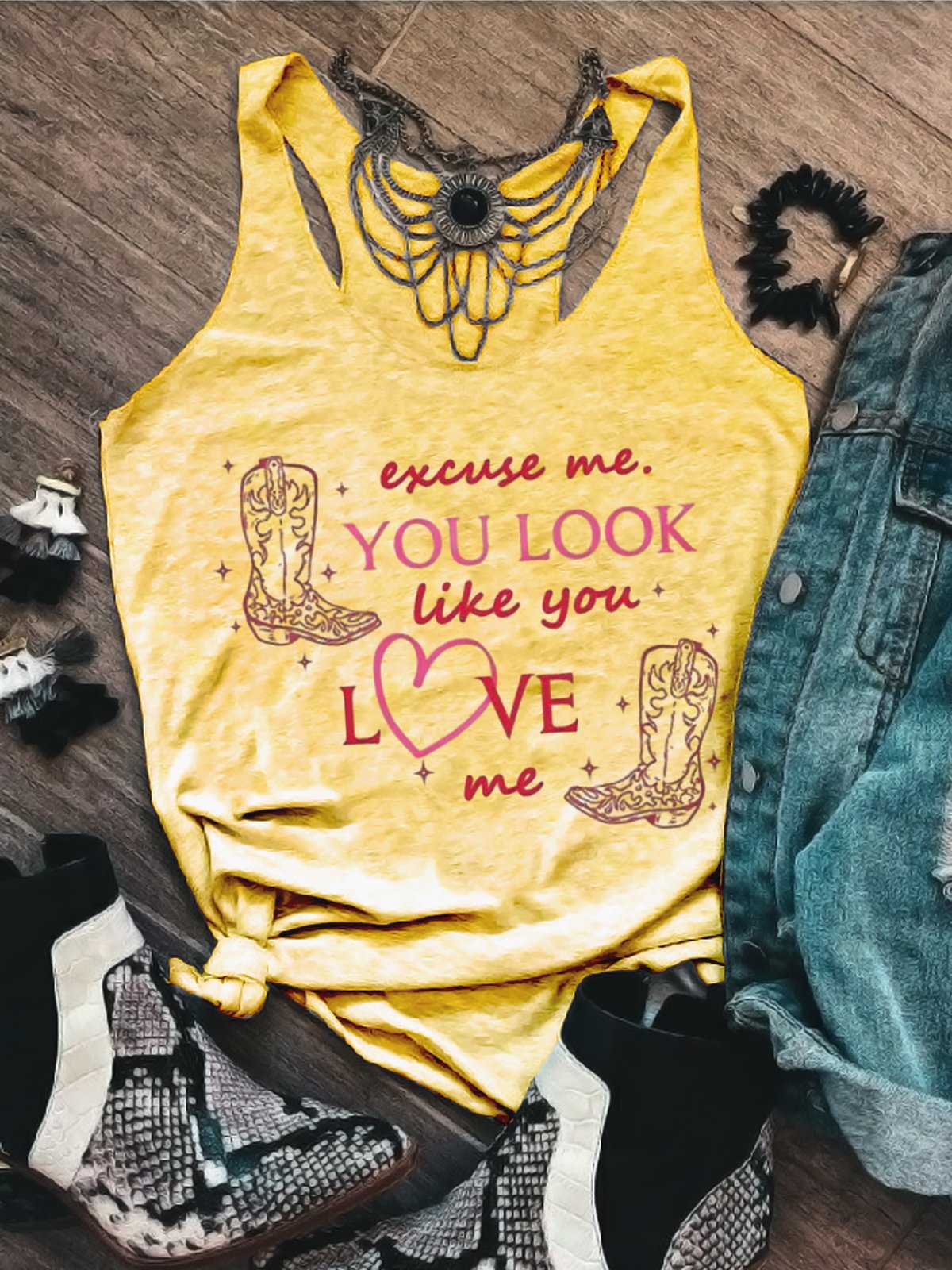 Damen Ärmellos Tanktop Oberteile Leibchen Sommer Buchstabenmuster U-Ausschnitt Urlaub Lässig Oberteile