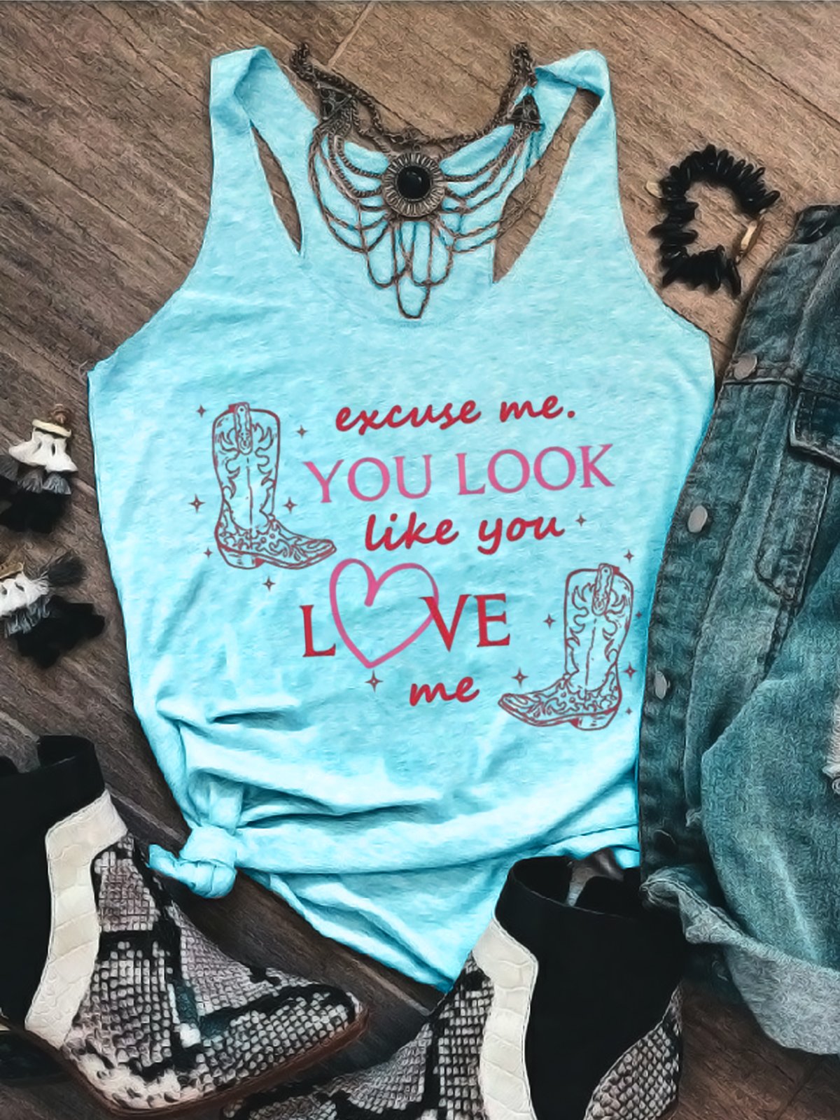 Damen Ärmellos Tanktop Oberteile Leibchen Sommer Buchstabenmuster U-Ausschnitt Urlaub Lässig Oberteile