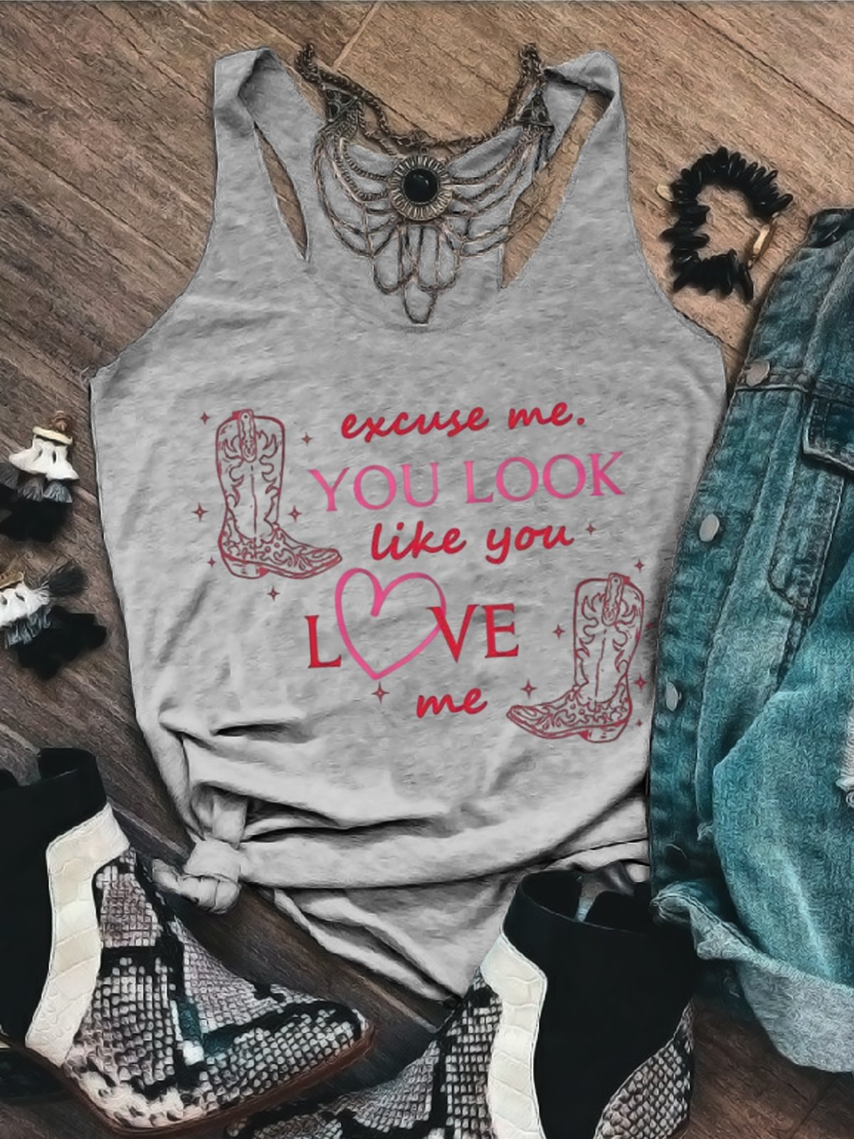 Damen Ärmellos Tanktop Oberteile Leibchen Sommer Buchstabenmuster U-Ausschnitt Urlaub Lässig Oberteile