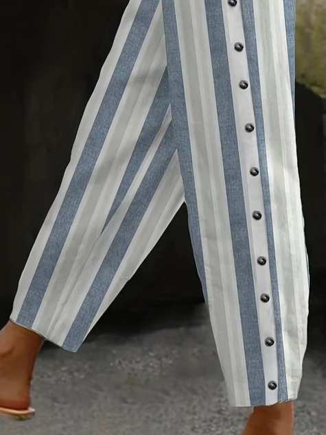 Damen Gestreift Lang Hose Lässig Frühling/Herbst Hose