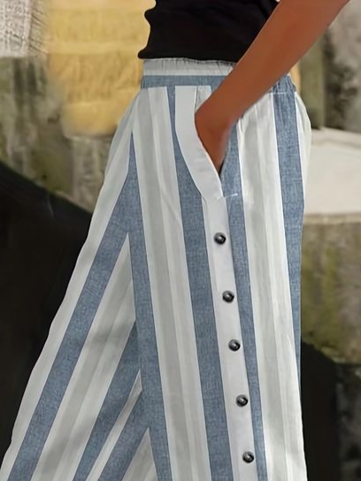 Damen Gestreift Lang Hose Lässig Frühling/Herbst Hose
