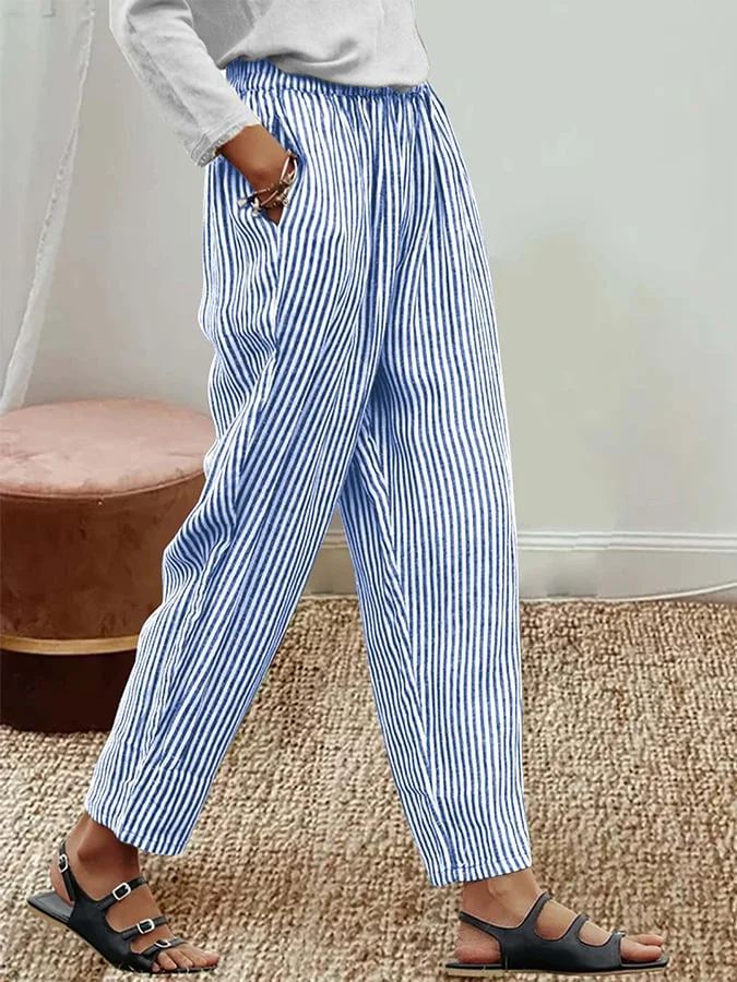 Damen Gestreift Lang Hose Lässig Frühling/Herbst Hose