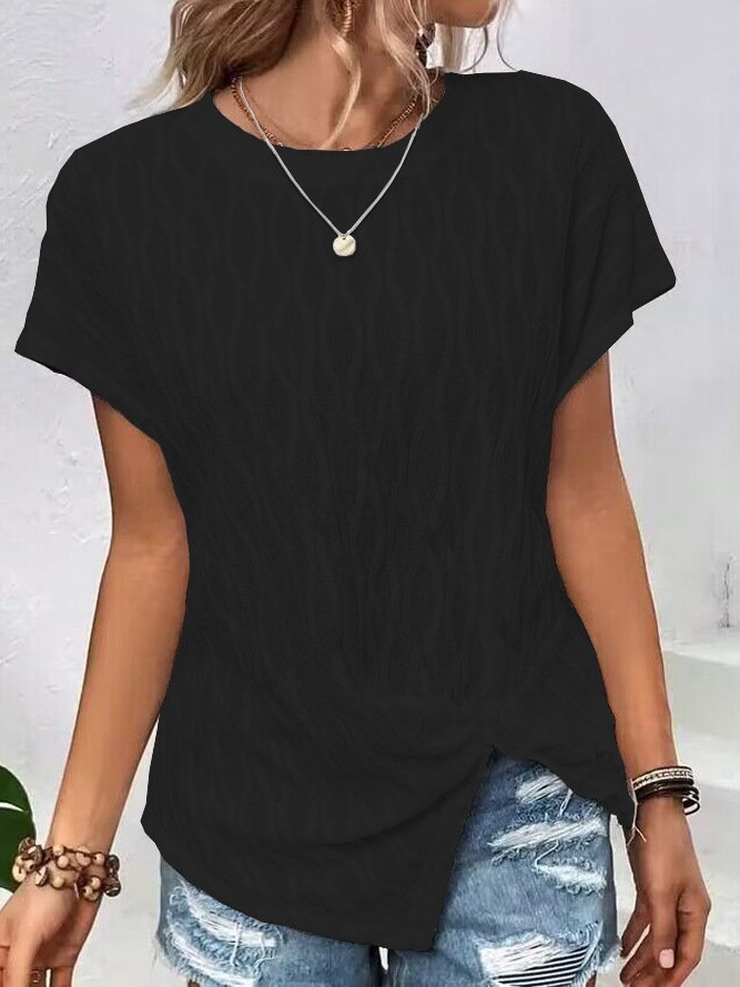 Damen Geometrisch Kurzarm T-Shirts T-Shirt Rundhals Lässig Sommer Tunika Oberteile