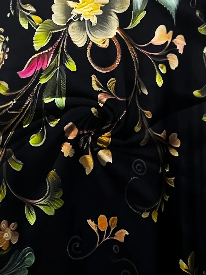 Damen Geblümt Kurzarm Sommer Kleid V-Ausschnitt Täglich Lässig Midi A-Linien-Kleid