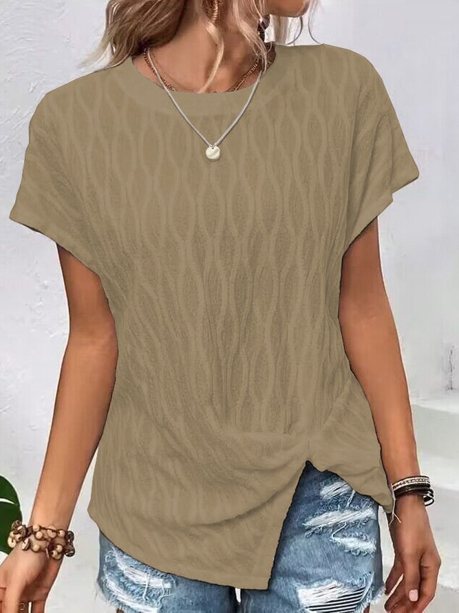 Damen Geometrisch Kurzarm T-Shirts T-Shirt Rundhals Lässig Sommer Tunika Oberteile